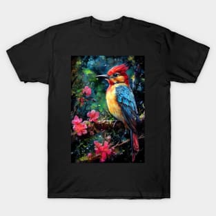 Woodpecker bird painting colors art #Woodpecker T-Shirt